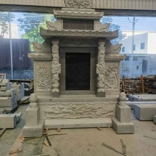 黄石 芝麻灰高档墓碑、土墓，一套也支持定做