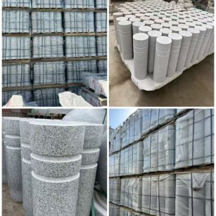 黄石 芝麻白花岗岩挡车柱、隔离柱多少钱