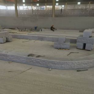 黄石 芝麻白整石坐凳（光面+自然面）