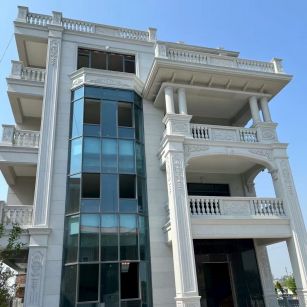 黄石 芝麻白花岗岩别墅外墙干挂效果展示