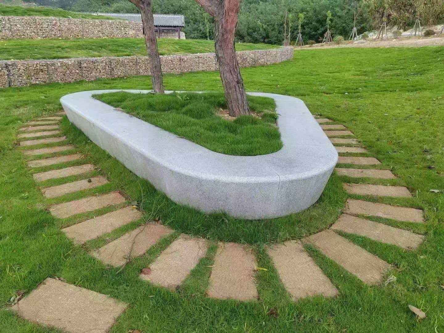 黄石 芝麻白光面整石坐凳