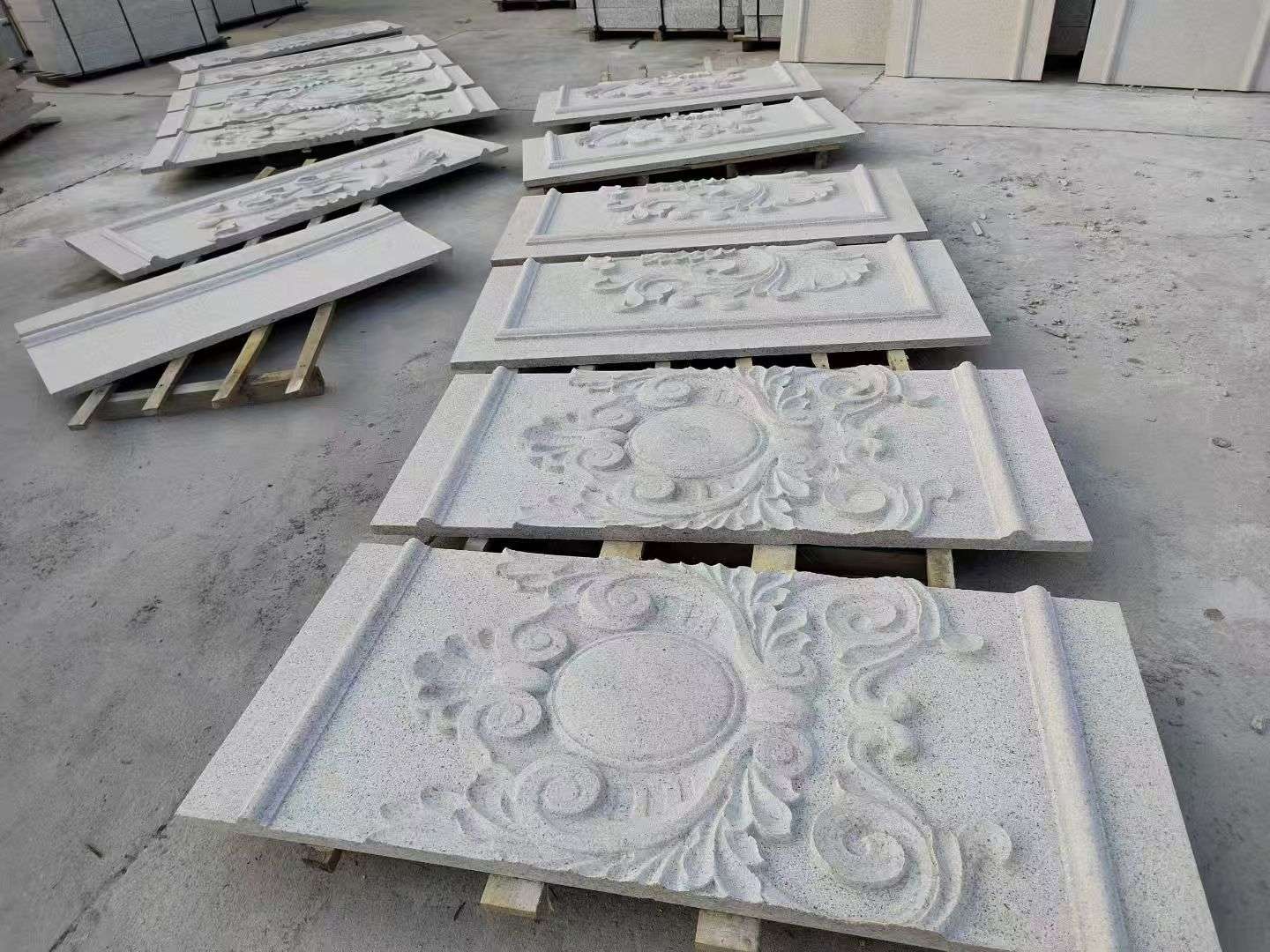 黄石 芝麻白干挂雕花板