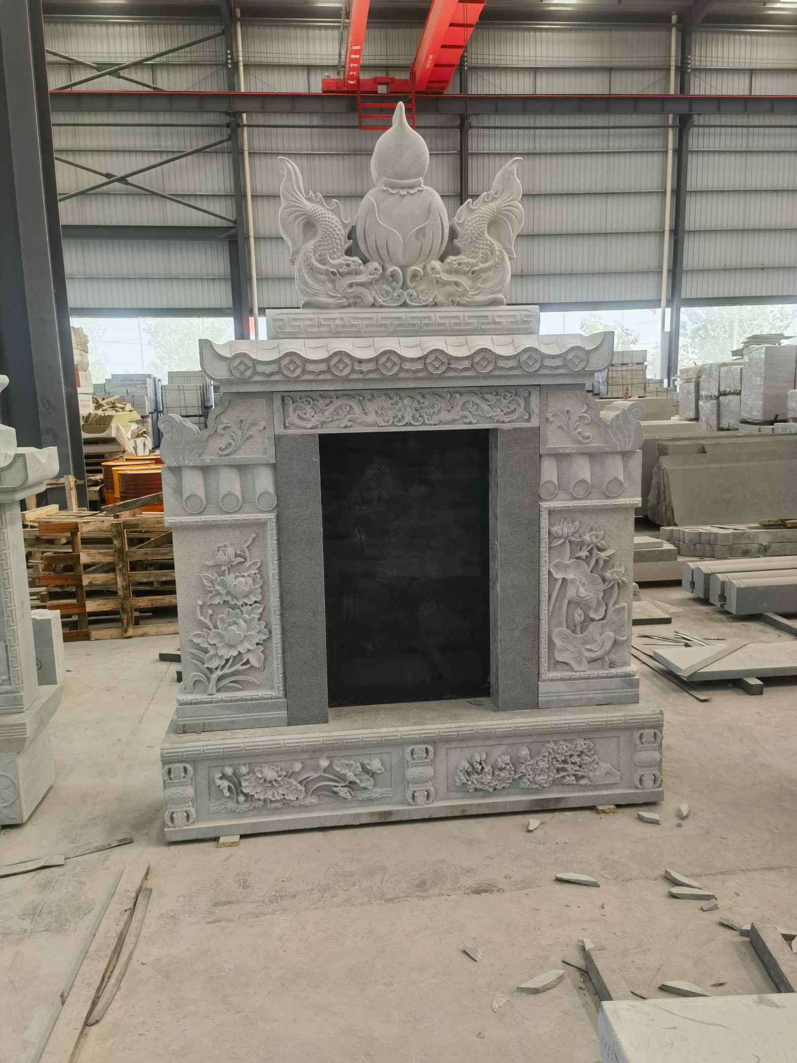 黄石 芝麻灰高档墓碑、土墓，一套也支持定做