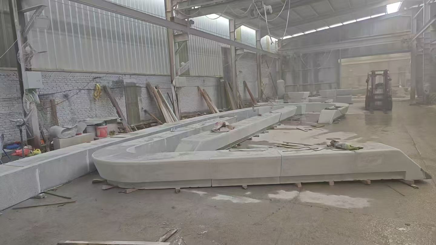 黄石 花岗岩整石坐凳拼装