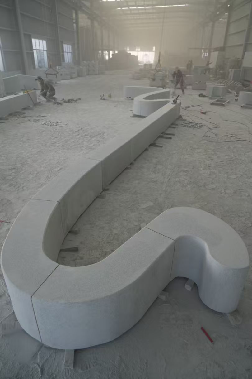 黄石 花岗岩整石坐凳拼装